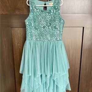 Zenzi Aqua Formal Girls Dress